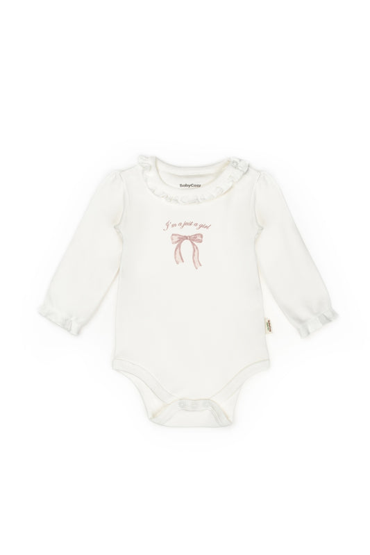 2 PCS Long Sleeve Body Ribbon - Ecru-Powder - 100% Organic Cotton - 3-24M
