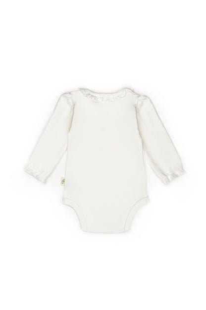2 PCS Long Sleeve Body Ribbon - Ecru-Powder - 100% Organic Cotton - 3-24M