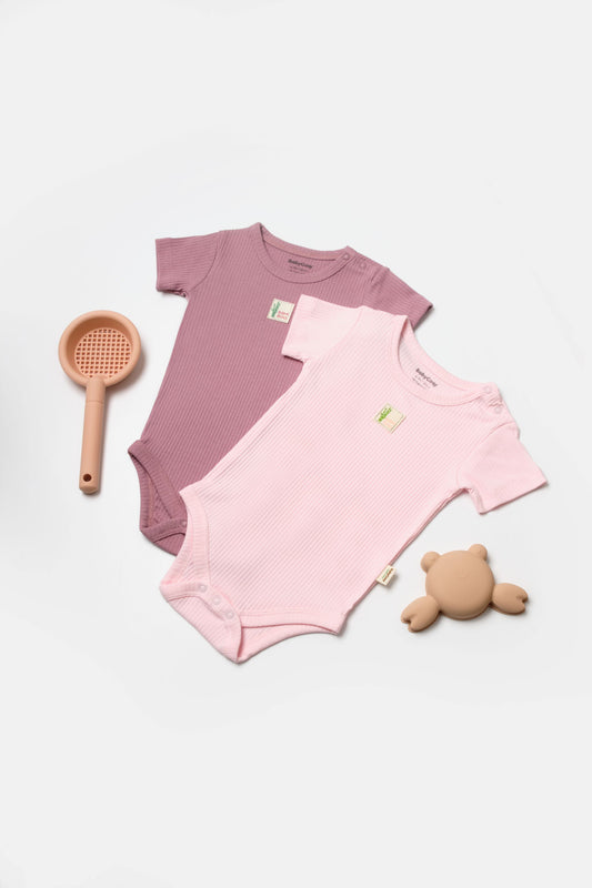 2 PCS Short Sleeve Body - Rose / Pink