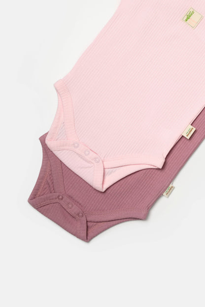 2 PCS Short Sleeve Body - Purple/Pink - 3-24M