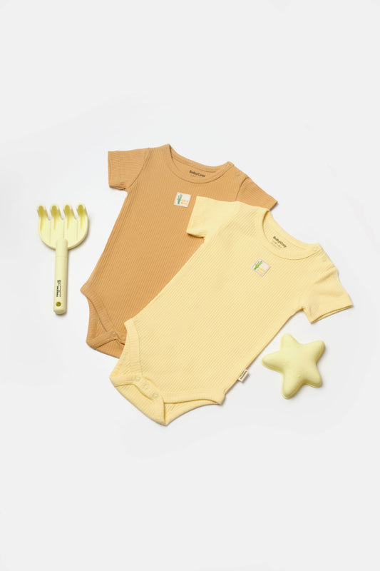 2 PCS Short Sleeve Body - Yellow / Brown