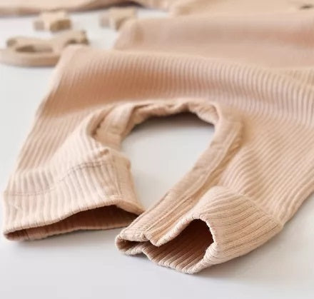 Long Sleeve Romper - Salmon