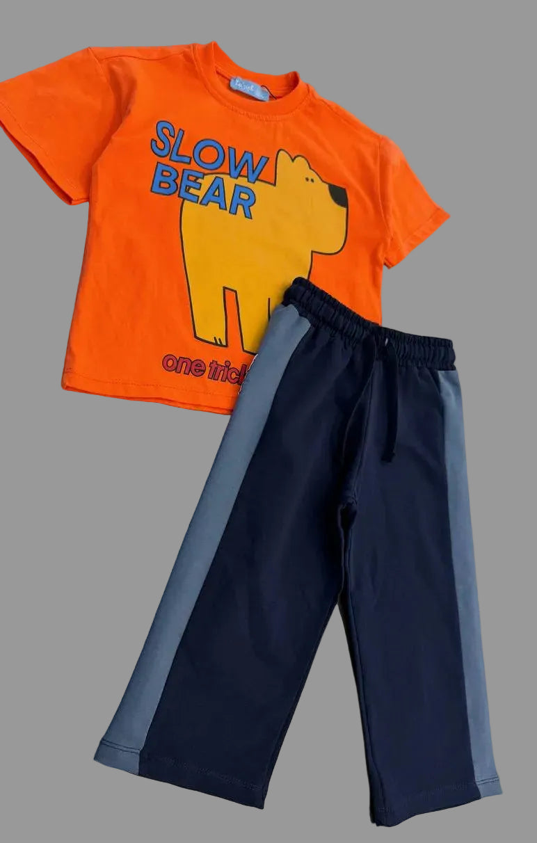 The SLOW Bear - Pants & Tshirt Set - 2-7Y