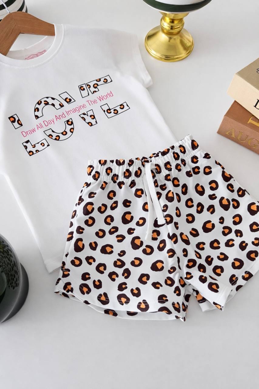 LOVE - Shorts & Tshirt Set - 2-8Y