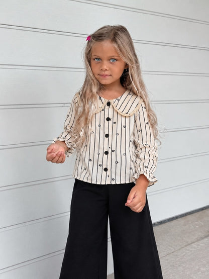 Shirt & Wide Leg Pants Set - 2-8Y