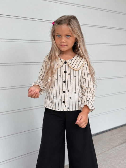 Shirt & Wide Leg Pants Set - 2-8Y