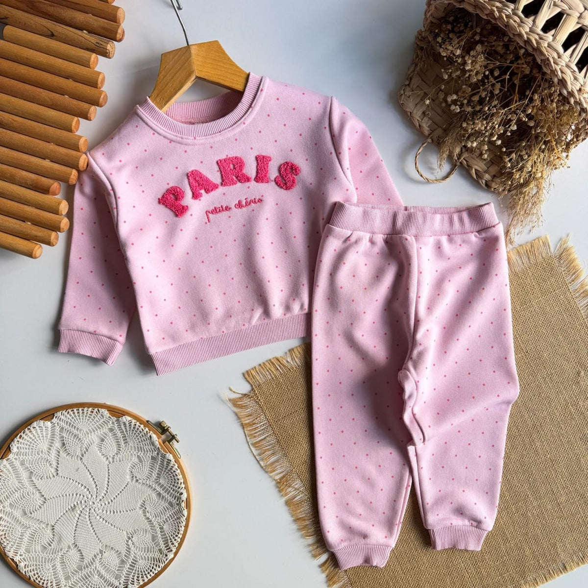 Paris Baby Set - Butter Yellow/Pink - 9M-4Y