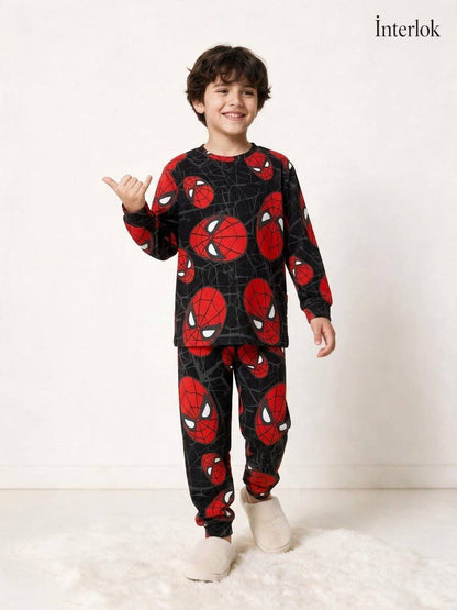 Boy Interlock Cotton Pyjamas - Spiderman - 3-8Y