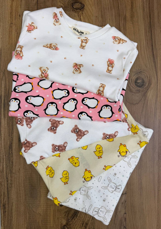 Girl Cotton Pyjamas - Bunnies/Teddies - 1-4Y