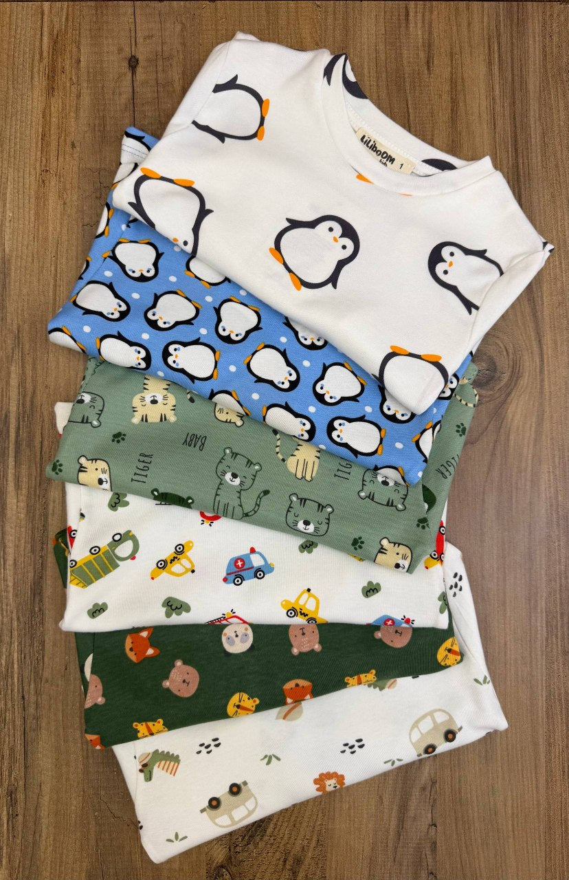 Boy Cotton Pyjamas - Forest Friends/Penguins - 1-4Y