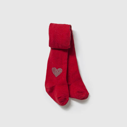Red Baby Heart tights - 0-24M