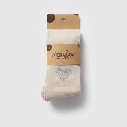 Heart tights - Beige/Ecru - 1-5Y