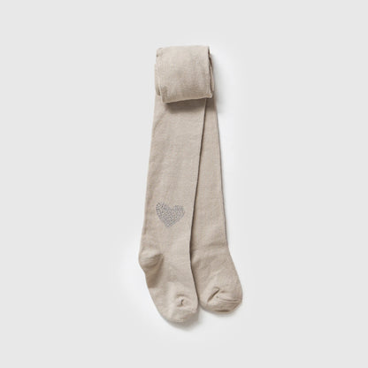 Heart tights - Beige/Ecru - 1-5Y