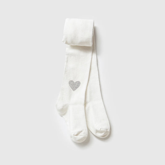 Heart tights - Beige/Ecru - 1-5Y