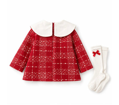 Holly Belle Plaid Dress with Socks - 1-4Y