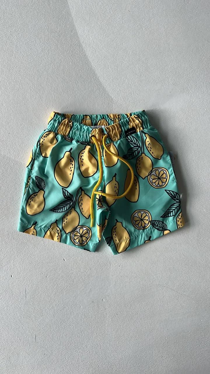 Boy Mediterranean Lemon Swim Shorts - 3-9Y
