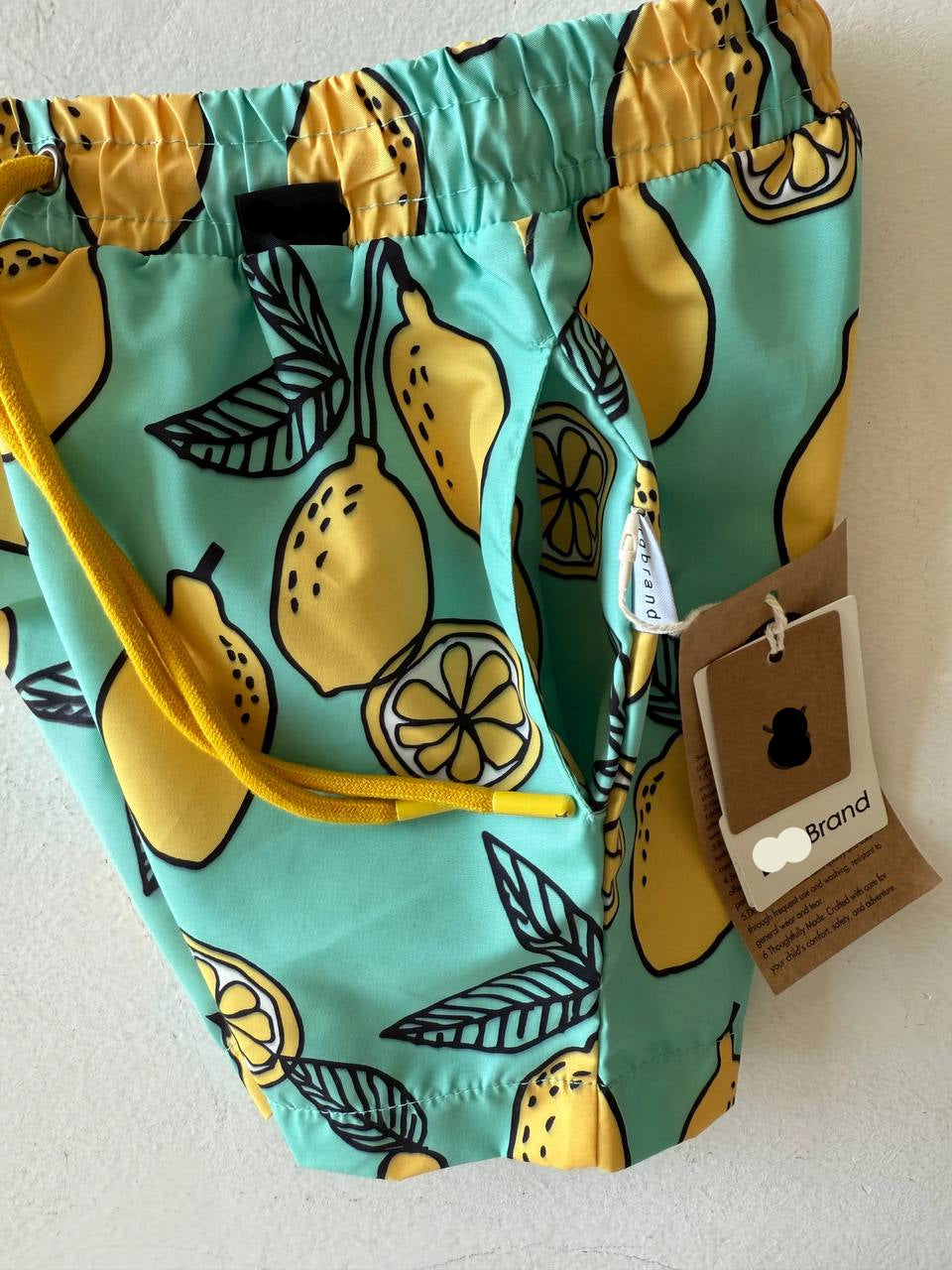 Boy Mediterranean Lemon Swim Shorts - 3-9Y