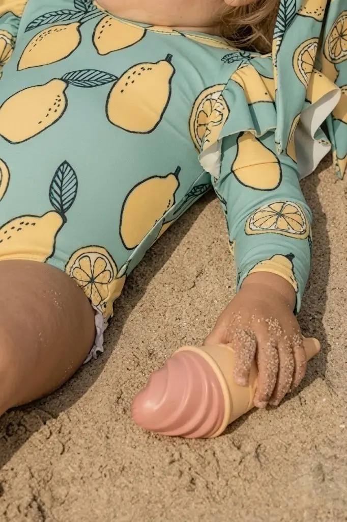 Mediterranean Lemon One Piece Swimsuit - Long Sleave - 0-24M