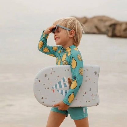 Mediterranean Lemon Long Sleave Swimsuit - 6M-4Y