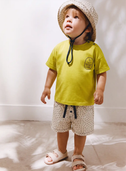 Little Sailor Shorts & Tshirt Set - Pistache - 6M-3Y
