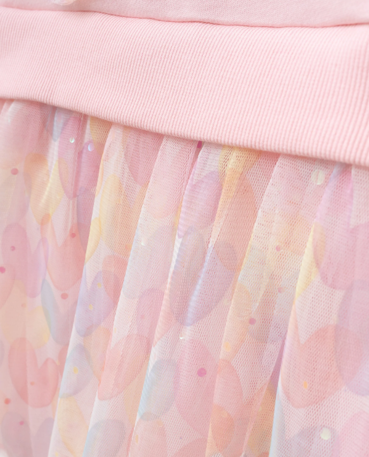 Dress Tulle with Bow Detail - Pink - 3-7Y