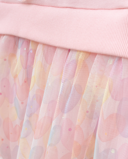 Dress Tulle with Bow Detail - Pink - 3-7Y