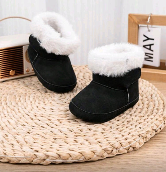 Fur & Velvet Black Boots