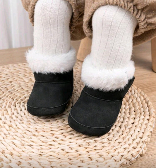 Fur & Velvet Black Boots