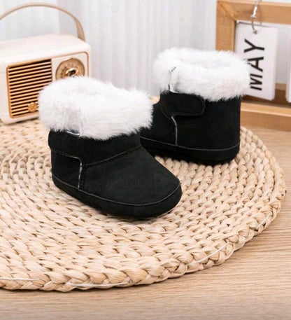 Fur & Velvet Black Boots