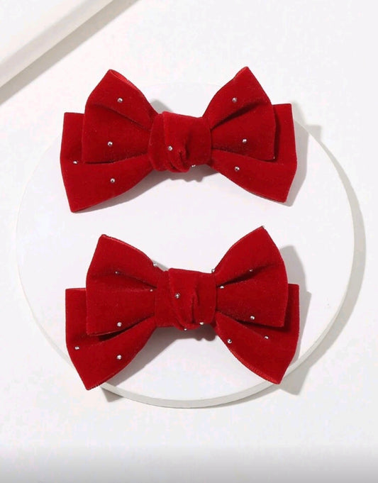 Velvet Butterfly Hair Pin - 2 PCs