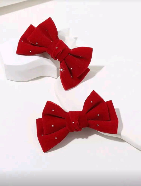 Velvet Butterfly Hair Pin - 2 PCs