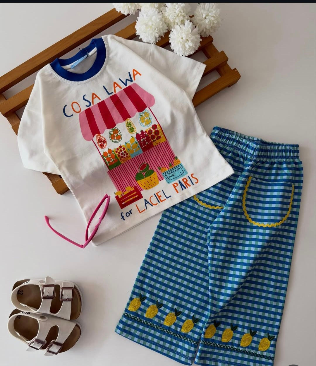 The AMALFI Coast Tshirt&pants set - 2-7Y