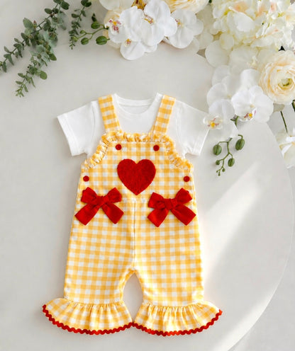 Heartful Romper with Tshirt - 3-18M