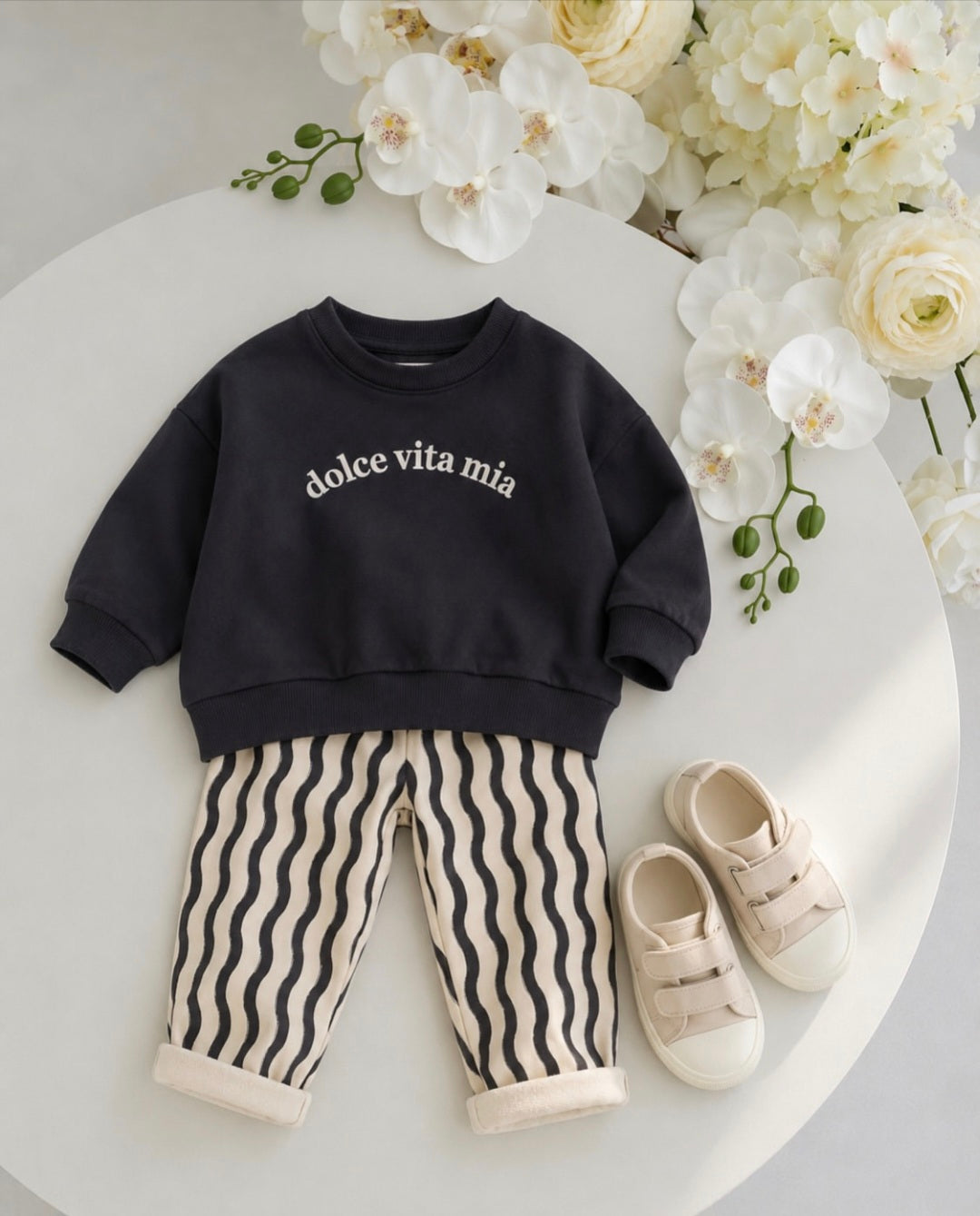 DOLCE VITA Pants & Sweater Set - Anthracite- 6M-2Y