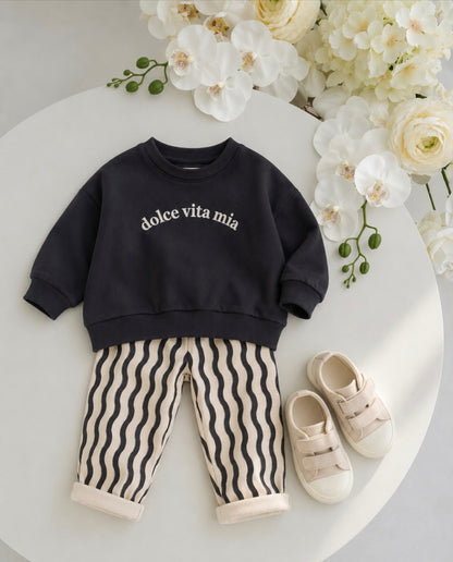 DOLCE VITA Pants & Sweater Set - Anthracite- 6M-2Y