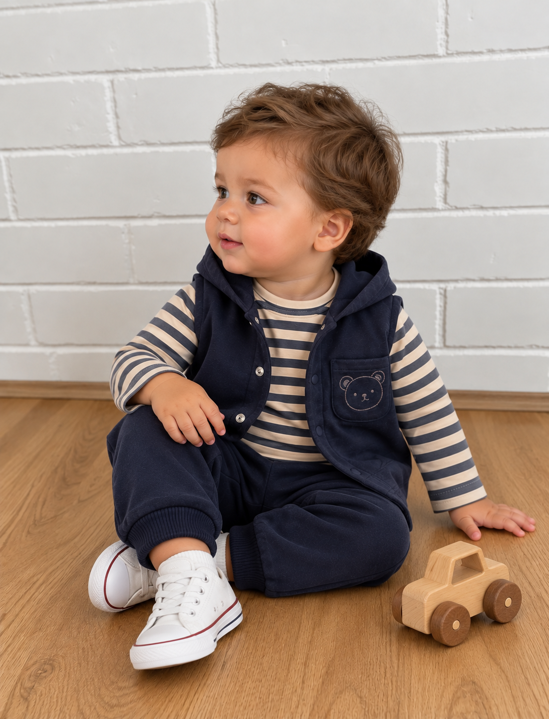 Bear 3 PCs Cotton Set - 3-18M