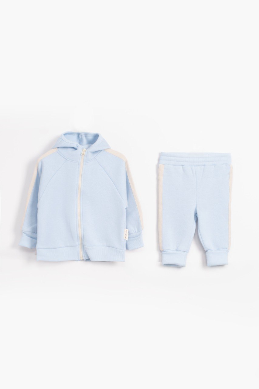 Fleeced Hoodie and Jogger Set - Pink/Blue/Purple - 3-24M