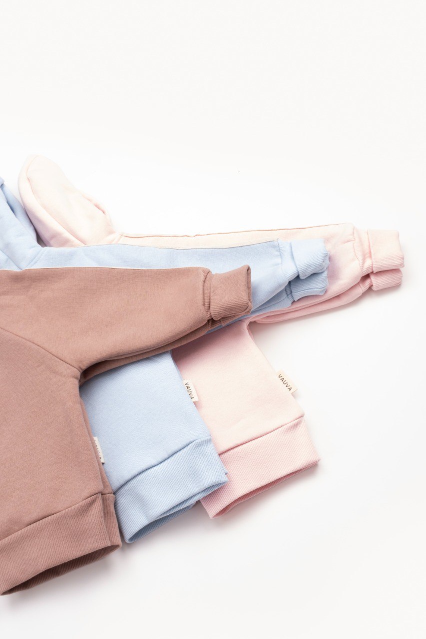 Fleeced Hoodie and Jogger Set - Pink/Blue/Purple - 3-24M