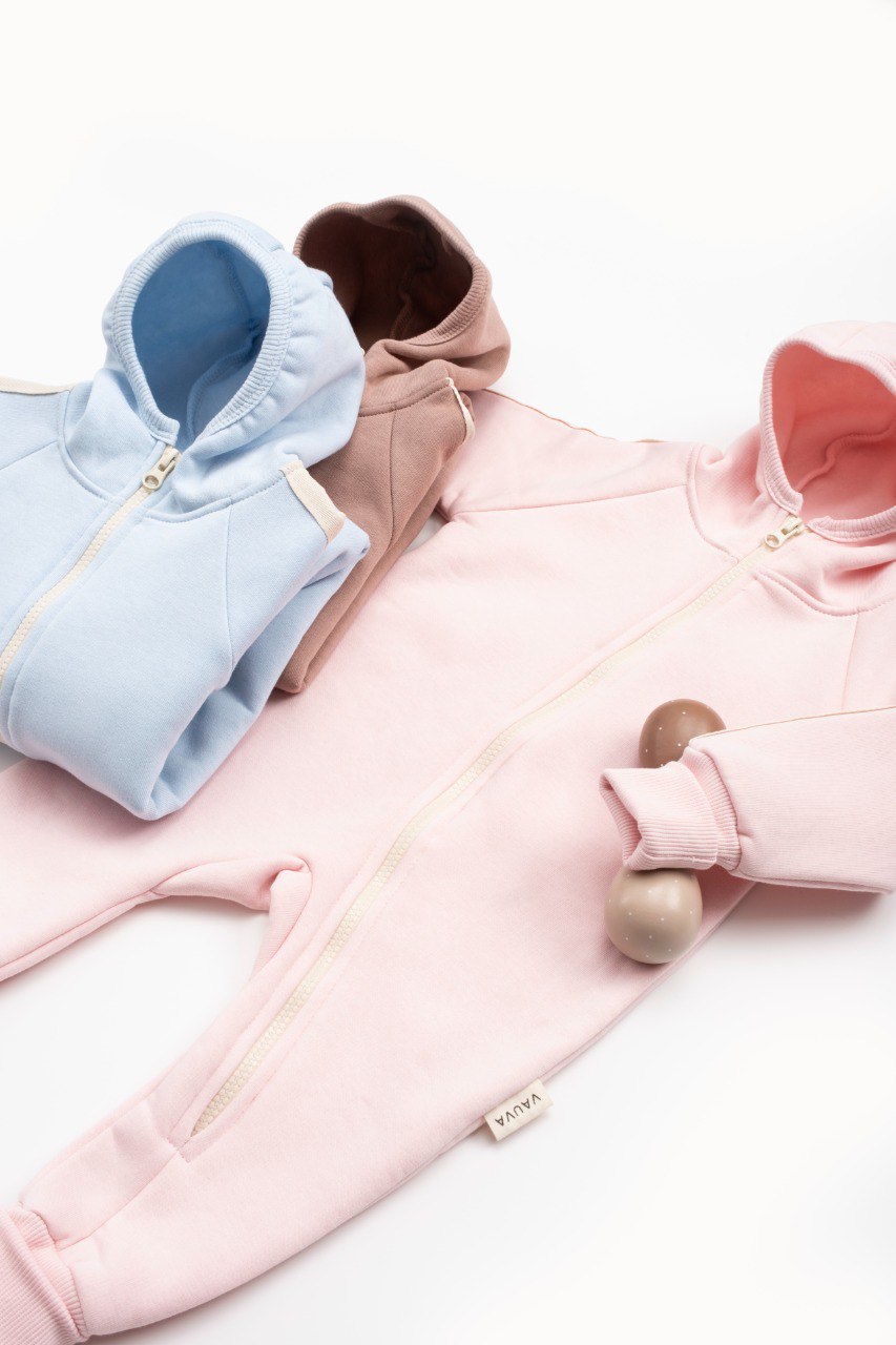 Fleeced Romper - Pink/Blue/Purple - 3-24M