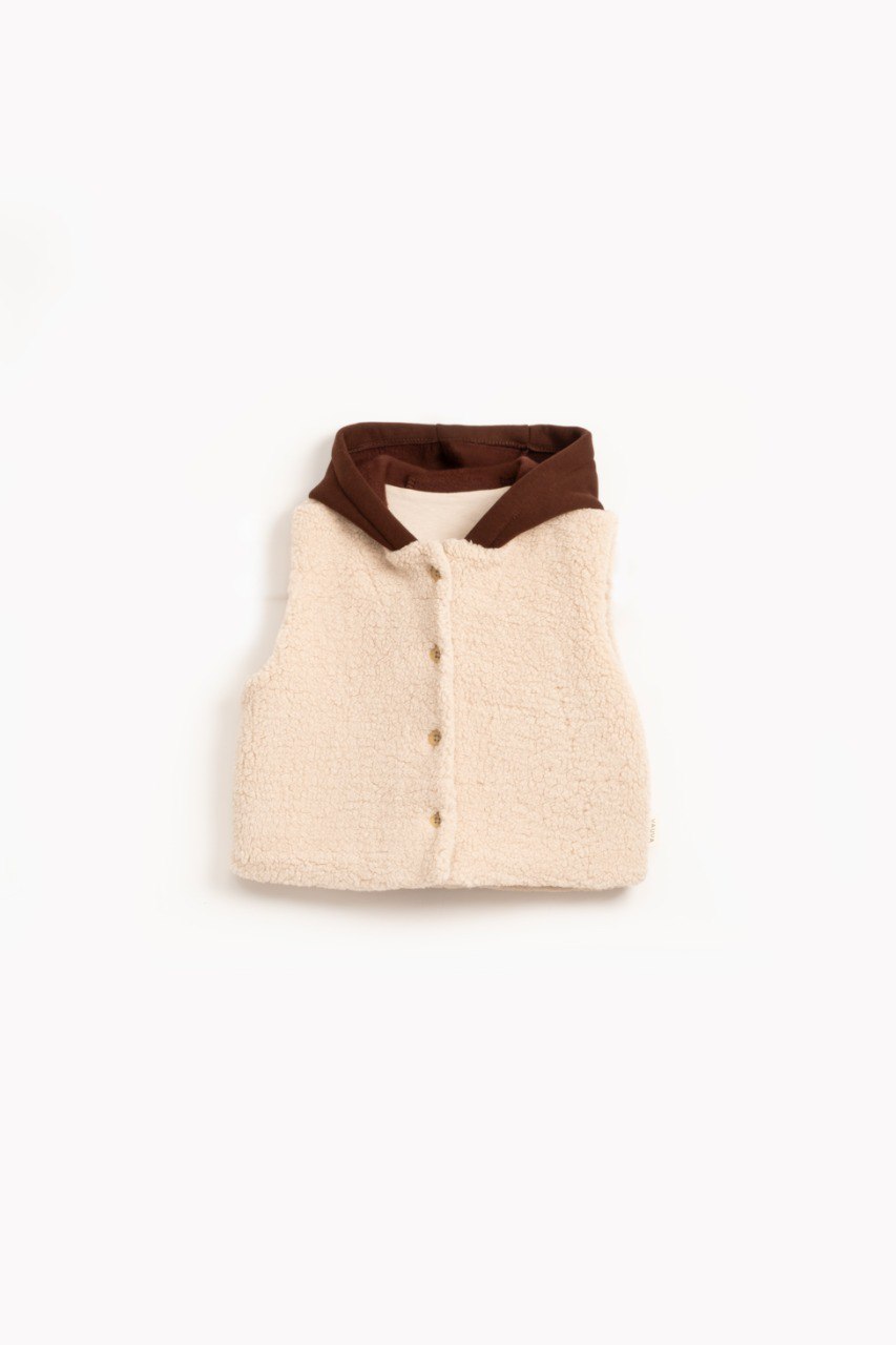 Shepherd Vest - Olive Green/Beige/Brown - 9M-4Y