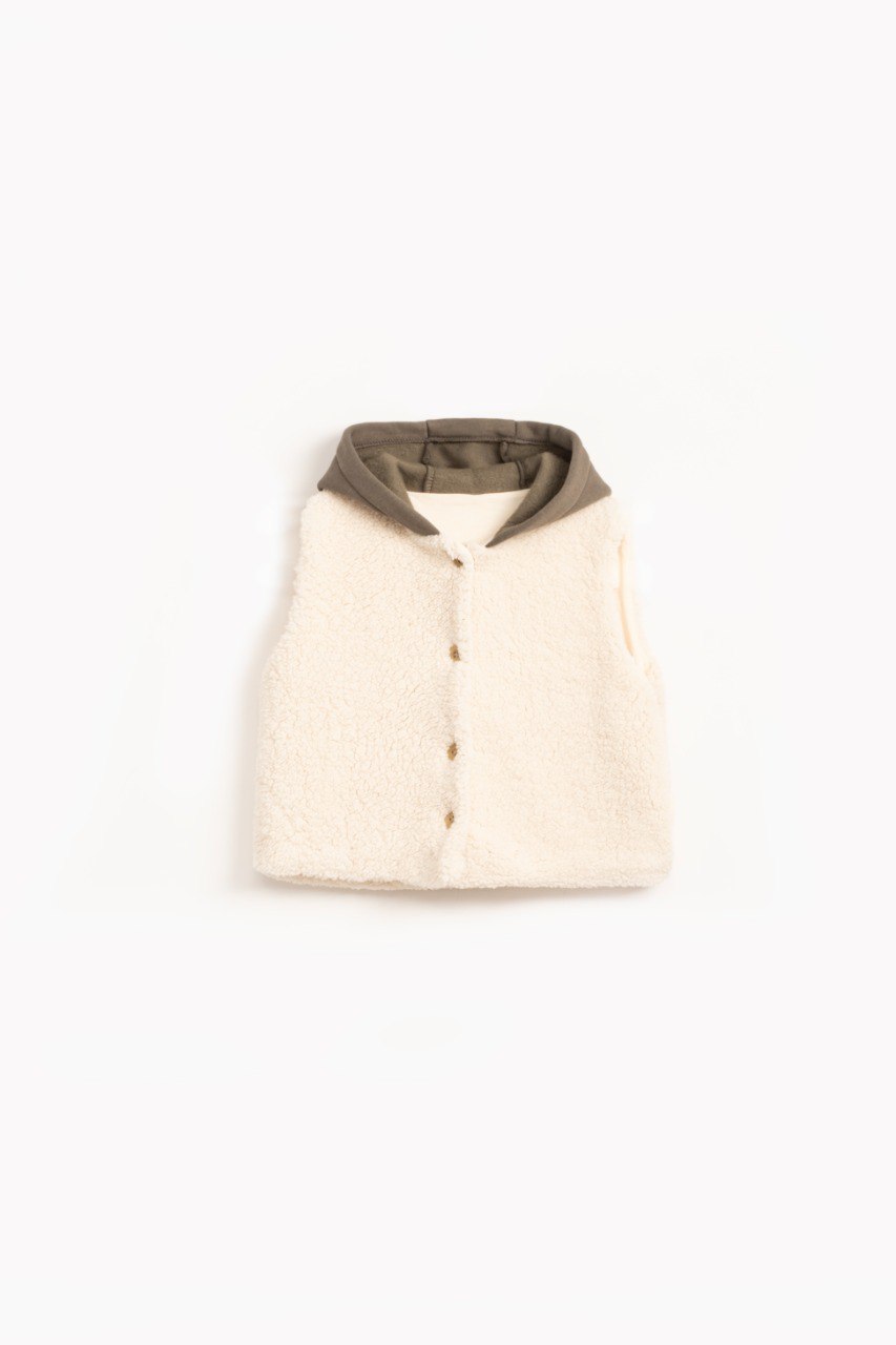 Shepherd Vest - Olive Green/Beige/Brown - 9M-4Y