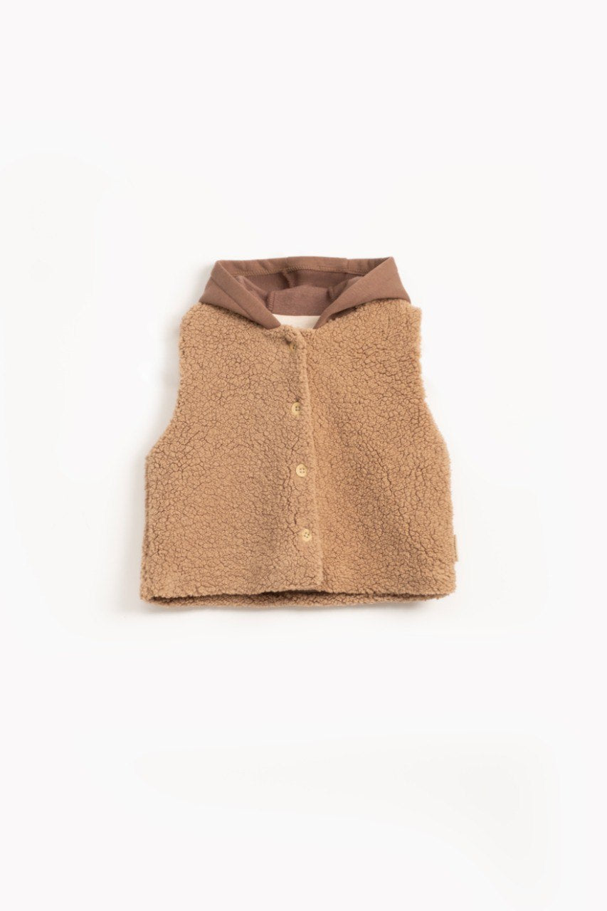 Shepherd Vest - Olive Green/Beige/Brown - 9M-4Y