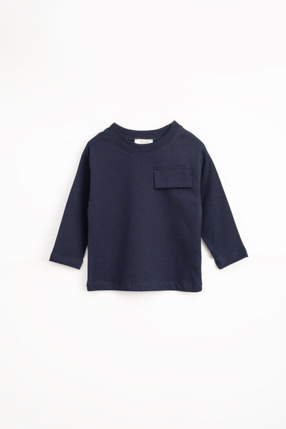 Round Neck Shirt - Off-White/Black/Brown/Navy - 1-6Y