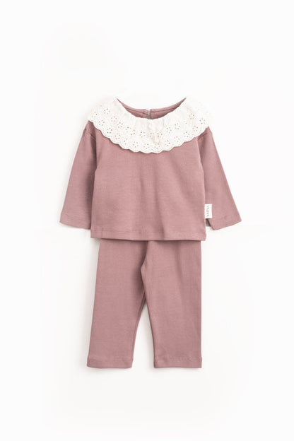 The Luna Lace Set - Mint Green/Purple - 6M-3Y