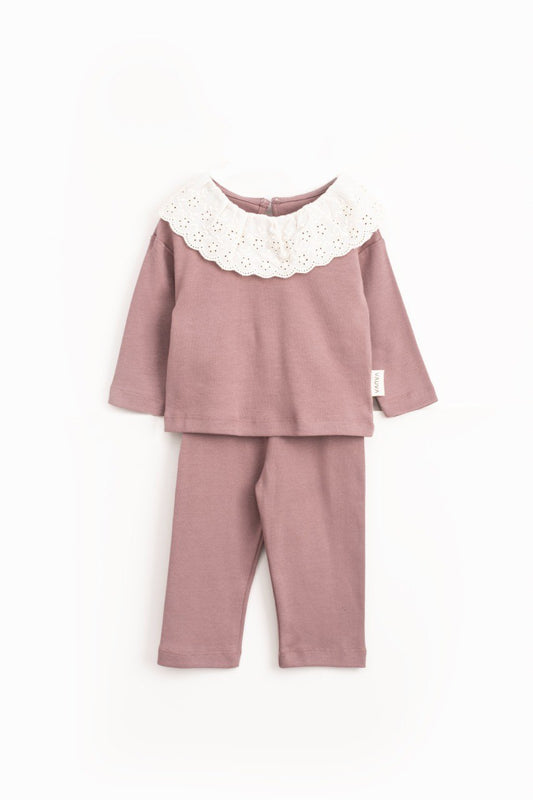 The Luna Lace Set - Mint Green/Purple - 6M-3Y