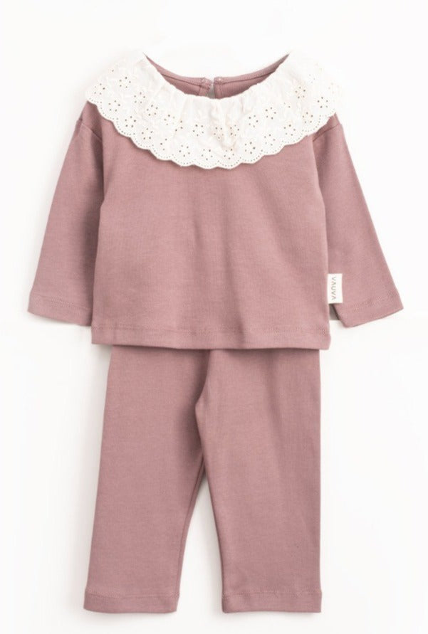 The Luna Lace Set - Mint Green/Purple - 6M-3Y