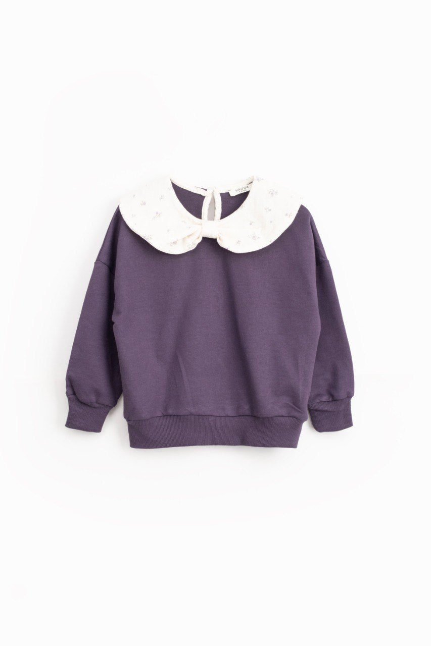 Lavender Flower Collar Pullover - 1-6Y
