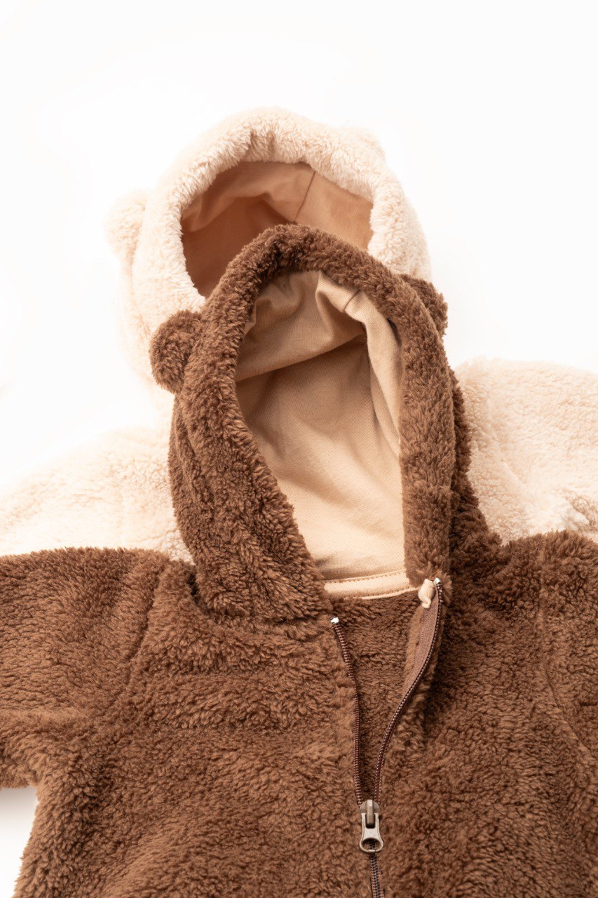 Baby Bear Romper - Beige/Brown - 3-24M