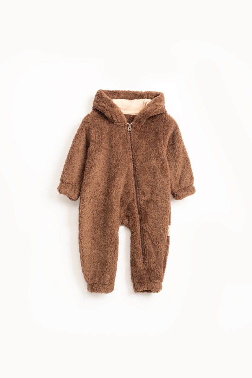 Baby Bear Romper - Beige/Brown - 3-24M