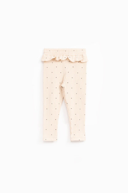 Dotted Legging - Beige/Off-White - 1-6Y